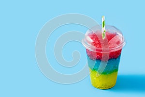 Colorful slushie of differents flavors