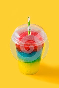 Colorful slushie of differents flavors