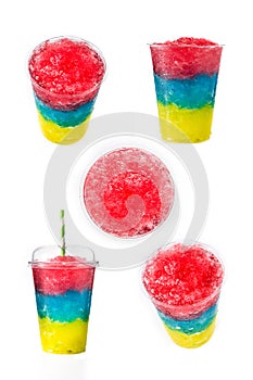 Colorful slushie with differents flavors