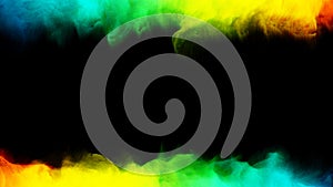 Colorful smoke on a black 3d render