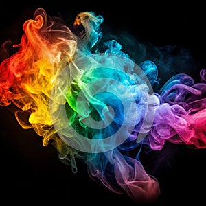 colorful smoke on dark background