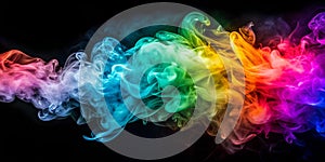 colorful smoke on dark background photo