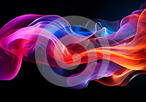 Colorful smoke forming an abstract background in a surrealist, elegant and fanciful style photo