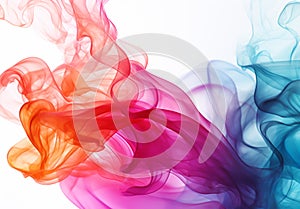 Colorful smoke forming an abstract background in a surrealist, elegant and fanciful style photo