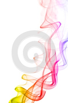 Colorful smoke isolated on white background