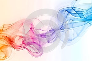 Colorful smoke on light background, yellow, lilac and blue wave, multicolor abstract.