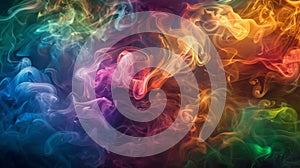 The colorful smokes billow and dance forming a mesmerizing display of swirling rainbow tendrils