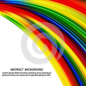 Colorful smooth design light lines background. Rainbow-colored. Vector illustration