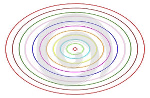 Colorful smooth line in circle with white background