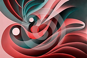 Colorful smooth waves, abstract curves and lines, art background, illustration