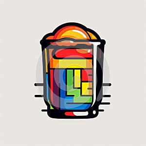 Colorful Smoothie Logo Inspired By Felipe Pantone And Liu Ye