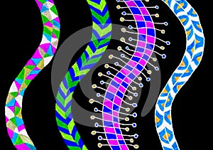 Colorful snake like patterns