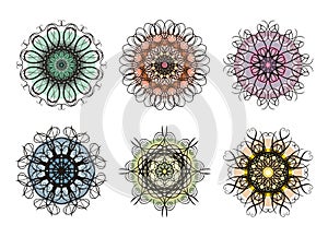 Colorful snowflake designs