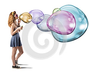 Colorful soap bubbles