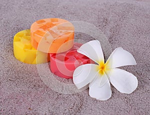 Colorful soap for spa