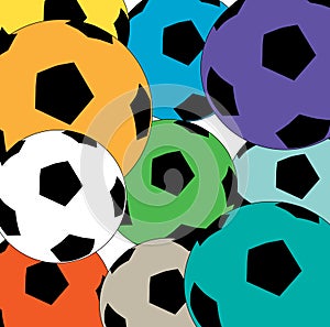 Colorful soccer balls