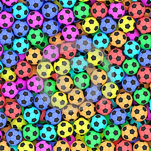 Colorful soccer balls background