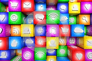 Colorful social media icons