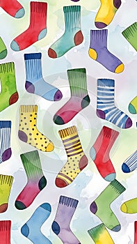 Colorful Socks Patterned Background Texture