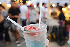 Colorful soda drinks in local thai market