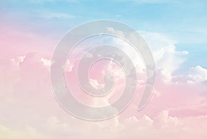 Colorful soft cloud and sky with pastel gradient color for background backdrop and postcard