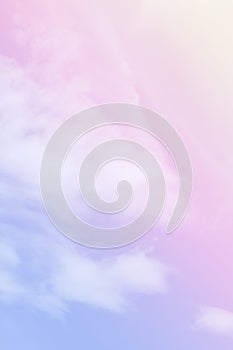 Colorful soft cloud and sky with pastel gradient color for background backdrop and postcard