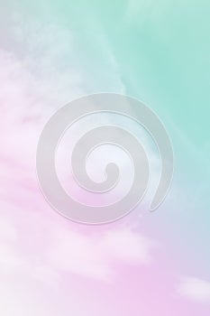 Colorful soft cloud and sky with pastel gradient color for background backdrop and postcard