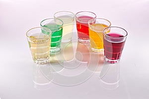 Colorful soft drinks