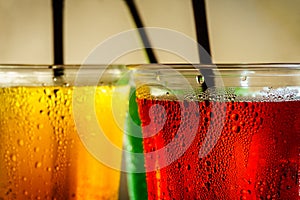 Colorful soft drinks