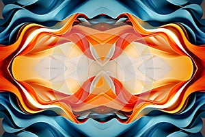 Colorful of soft orange and blue paper background. Abstract art composition. Banner for design. Copy space. Big pattern