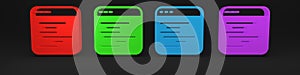 Colorful Software, web developer programming code icon isolated on black background. Javascript computer script random
