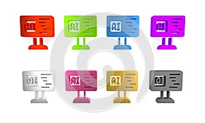 Colorful Software, web developer programming code icon isolated on white background. Javascript computer script random