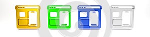 Colorful Software, web developer programming code icon isolated on white background. Javascript computer script random