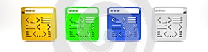 Colorful Software, web developer programming code icon isolated on white background. Javascript computer script random