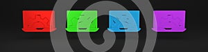 Colorful Software, web development, programming concept icon isolated on black background. Programming language and