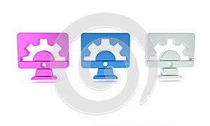 Colorful Software, web development, programming concept icon isolated on white background. Programming language and