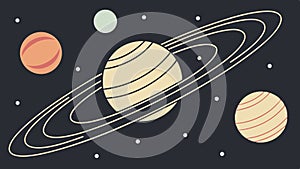 Colorful Solar System Planets in Space Vector Illustration, vector design Generative AI photo
