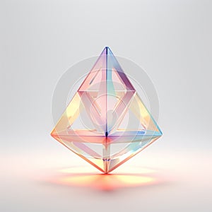 Colorful Solid Colored Pyramid With Light - 3d Illustration