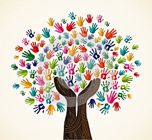 Colorful solidarity design tree