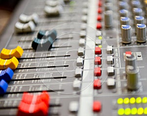 Colorful sound mixer console