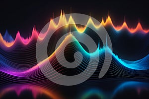 Colorful sound and music frequency waves