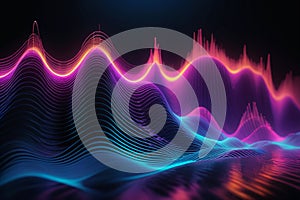 Colorful sound and music frequency waves