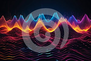 Colorful sound and music frequency waves