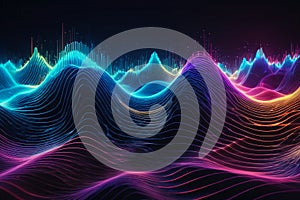 Colorful sound and music frequency waves