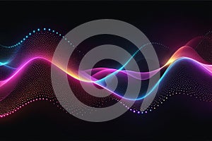 Colorful sound waves, abstract background, horizontal composition