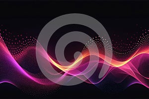 Colorful sound waves, abstract background, horizontal composition