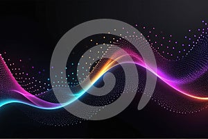 Colorful sound waves, abstract background, horizontal composition