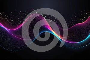 Colorful sound waves, abstract background, horizontal composition