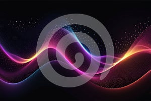 Colorful sound waves, abstract background, horizontal composition