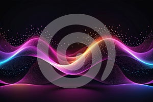 Colorful sound waves, abstract background, horizontal composition